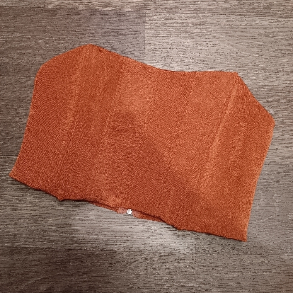 MABLE Rust Orange Strapless Top Size M